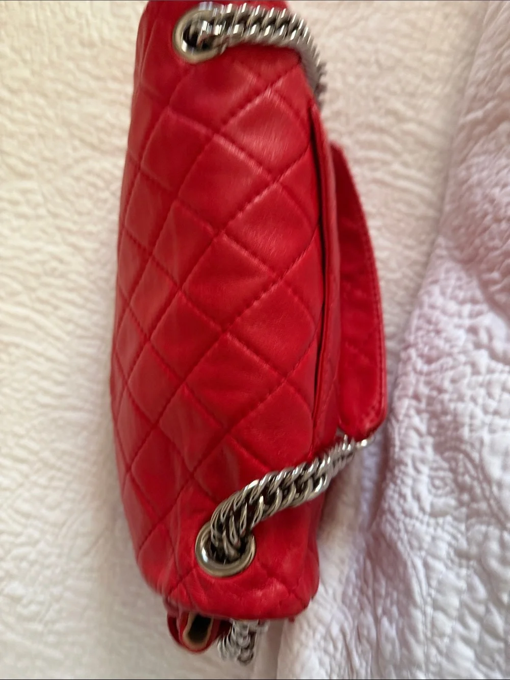 Chanel Quilted Red Chain-Handle Shoulder Bag